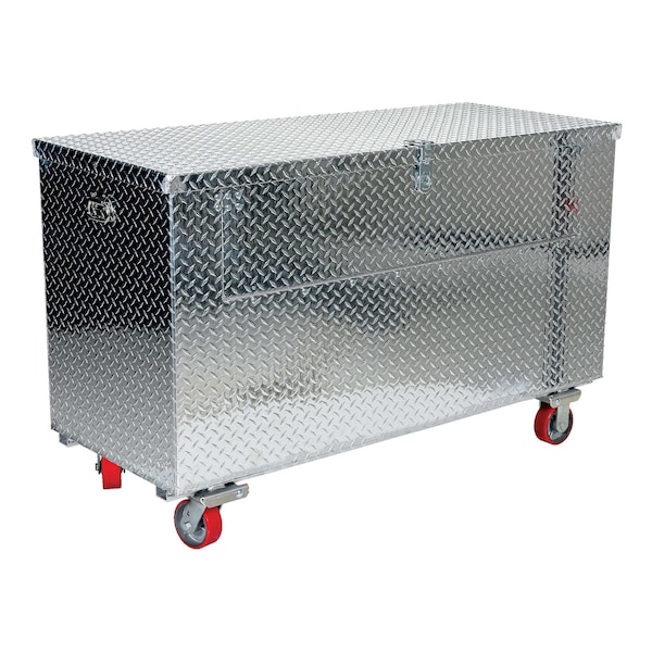 Portable Tool Box, Aluminum, 49" W x 26" D x 45" H, Added Fold Down Front & Casters